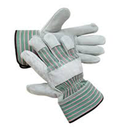 Gloves:Grn Canvas,Lther Palm-S 